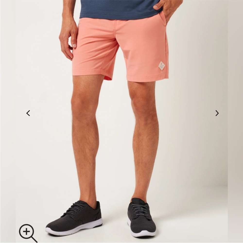 Travis Mathew Tech Chino Shorts Mens 40 Pink Terra Cota Performance Golf New